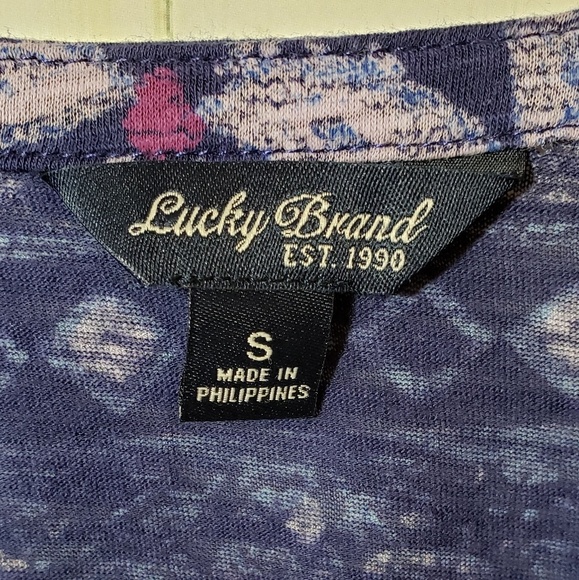 **SALE** LUCKY BRAND purple paisley top S - Picture 4 of 5
